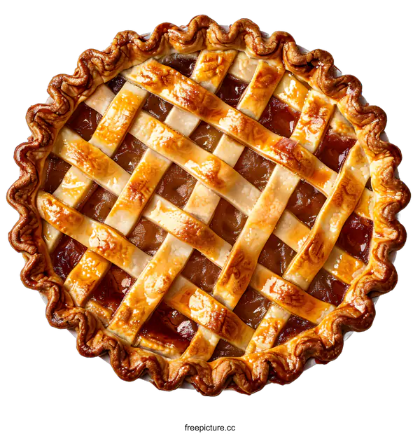 [Transparent Background PNG]Homemade apple pie on white background
