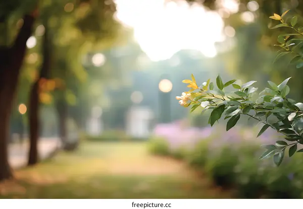Park Scene in the Morning Light