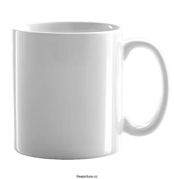 [Transparent Background PNG]Blank White Ceramic Coffee Mug