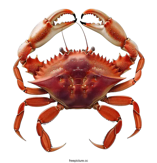 [Transparent Background PNG]Red Crab Illustration on White Background