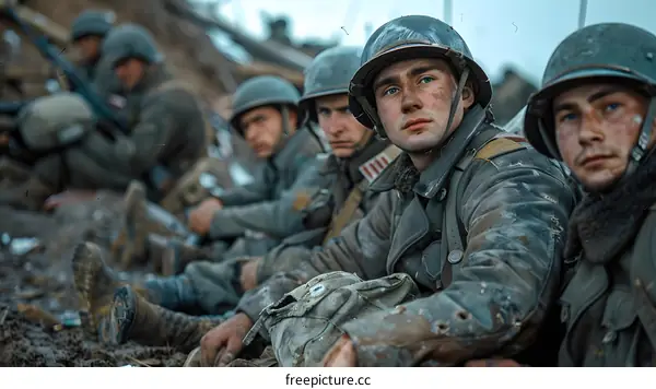 Young soldiers in the war