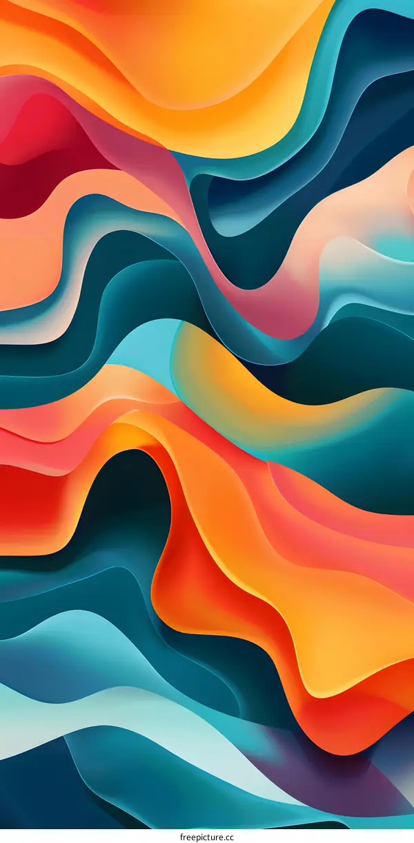 Abstract Colorful Waves Background