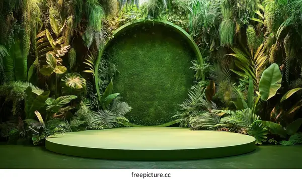 Tropical Rainforest Scene Illustration