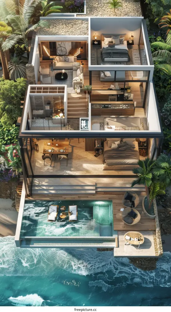 Luxury Tropical Oceanfront Villa Floor Plan