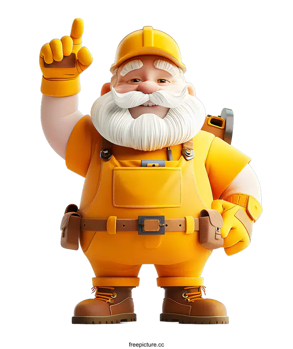 [Transparent Background PNG]builder mascot 3d illustration