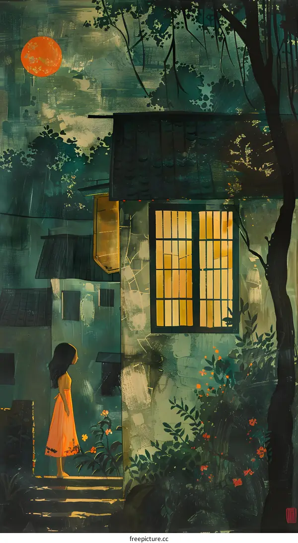 girl looking at the scenery outside the window
