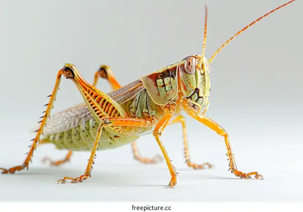 Green and Orange Grasshopper