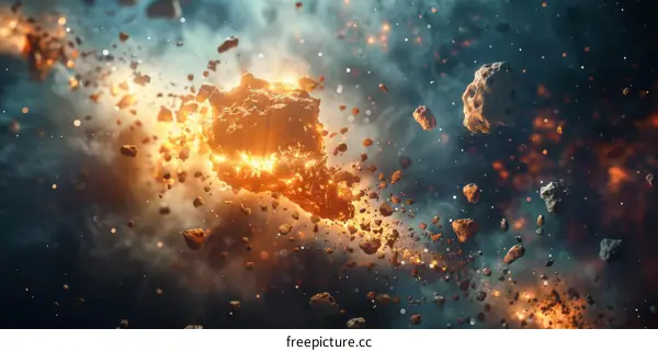 Asteroid Hurtling Through Space