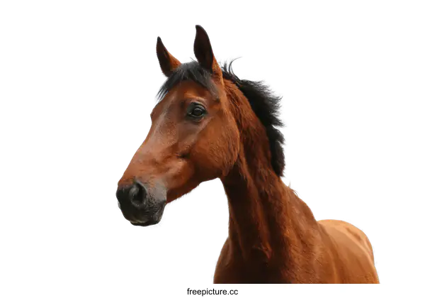 [Transparent Background PNG]Close up of a beautiful brown horses head in a misty outdoor setting