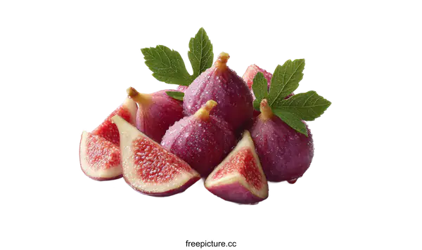 [Transparent Background PNG]Fresh Figs with Water Droplets