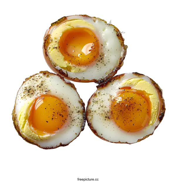 [Transparent Background PNG]Three halves of a Scotch egg