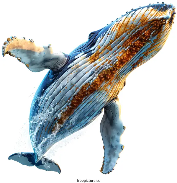 Artistic Whale Breaching Ocean Surface