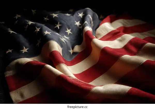 American Flag Close-up Detail