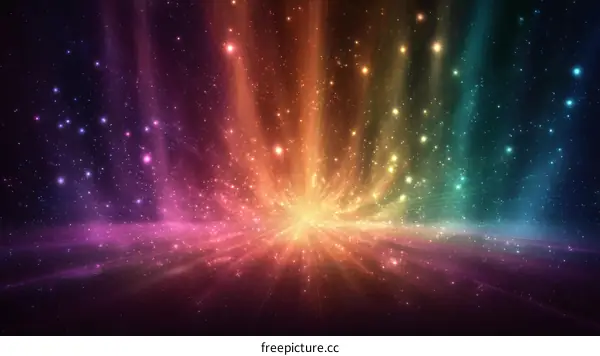 Colorful Cosmic Radiance Abstract Background