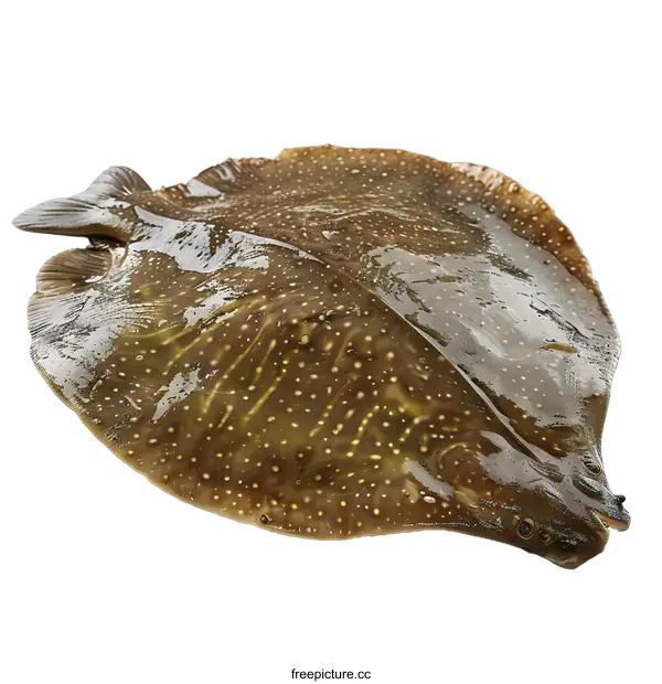 [Transparent Background PNG]A large brown flounder on a white background