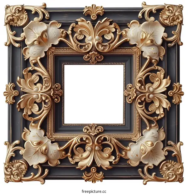 ornate gold gilded picture frame with intricate flourishes