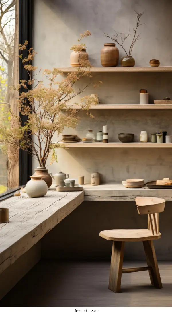 A Minimalist Kitchen With a Natural Feel