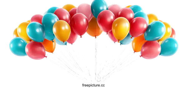 [Transparent Background PNG]Colorful Balloons Arch Design