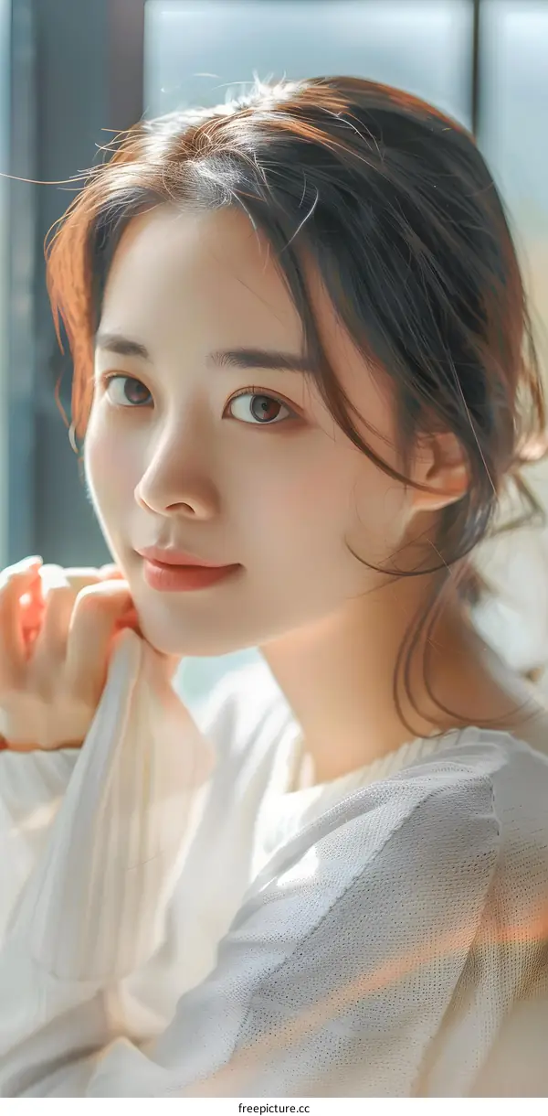 Close up Portrait of a Young Asian Woman