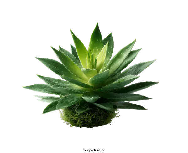 [Transparent Background PNG]Aloe Vera Plant Close-up Isolated on White Background