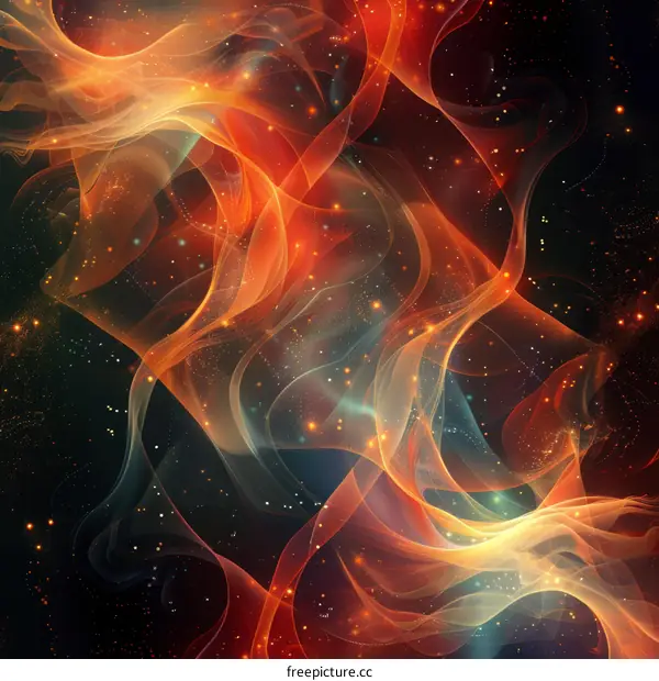 Orange and Blue Abstract Nebula