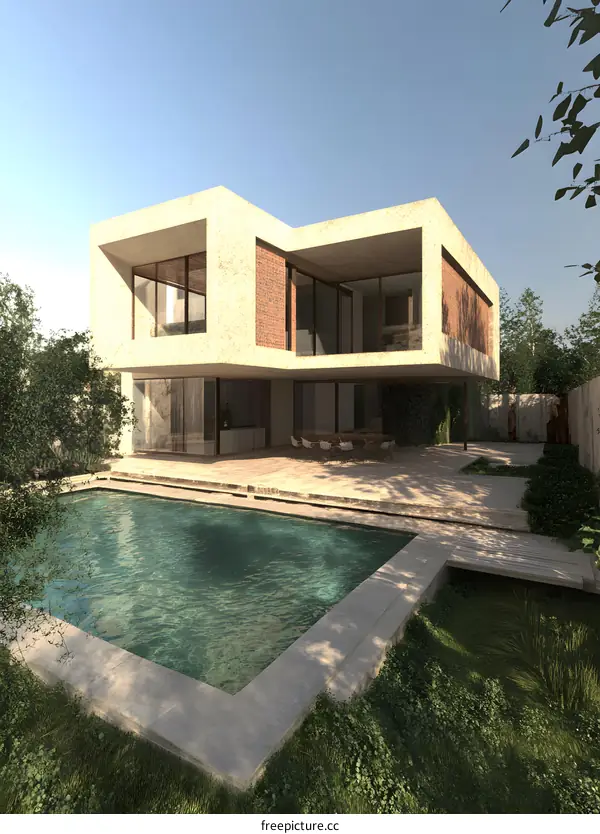 Modern Minimalist House with Swimming Pool Design