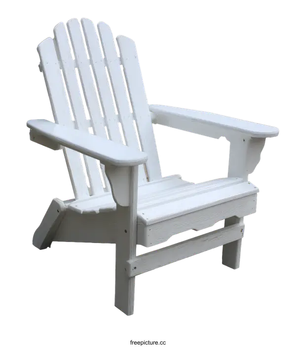 [Transparent Background PNG]White Adirondack Chair for Outdoor Relaxation