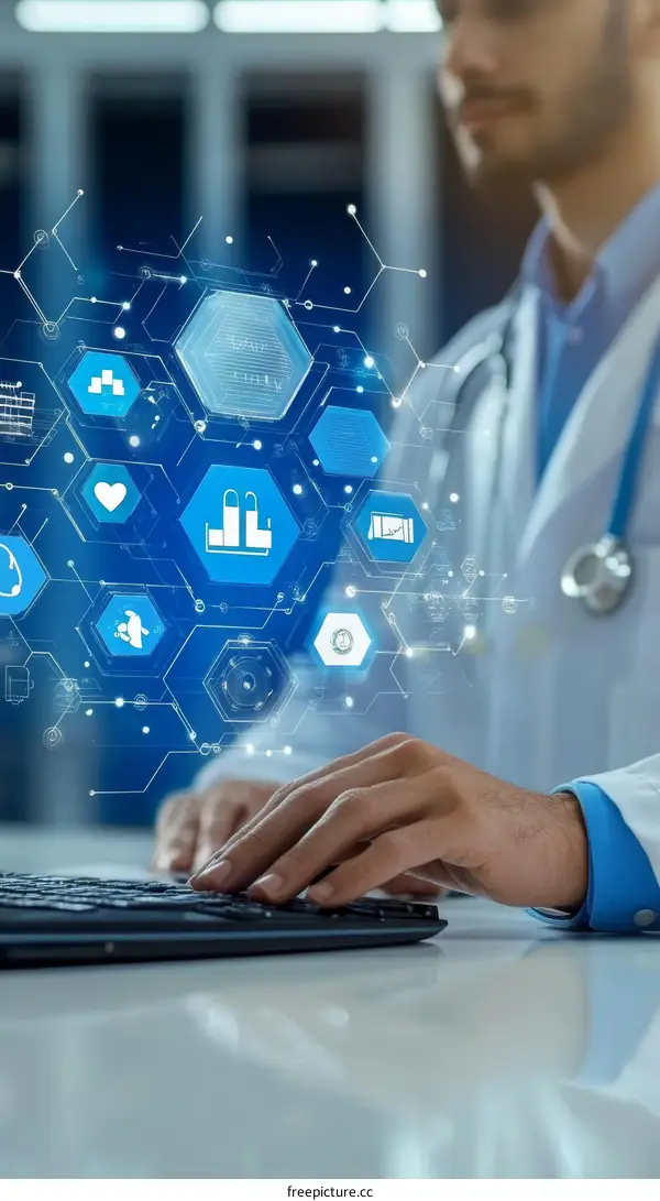 Medical Technology Doctor Working with Interface