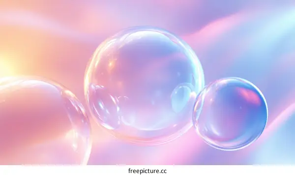 Abstract Colorful Bubbles in Pastel Colors