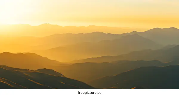 Mountain Range Sunset Landscape Photography