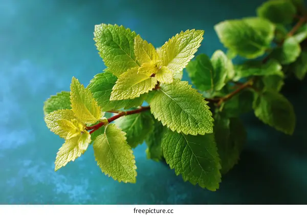 Fresh Green Mint Leaves Close-up