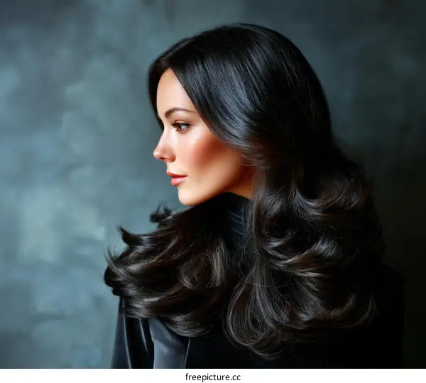 Elegant Woman with Voluminous Hair