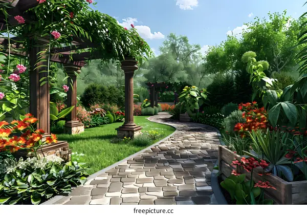 Garden landscape design renderings