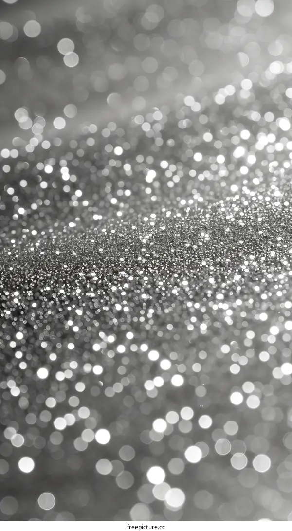 Silver glitter background with shiny sparkles