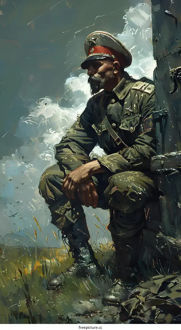 Portrait of a soldier in uniform from the First World War