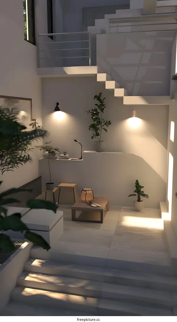 Minimalist Modern Home Design with Simple Furniture and Plants