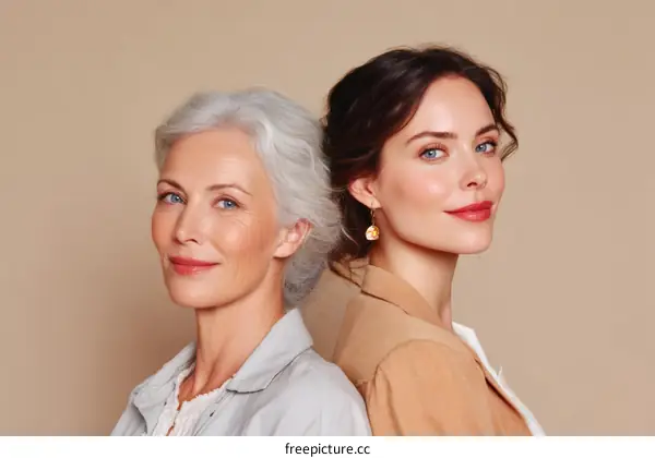 Two Women Showcase Natural Beauty and Elegance