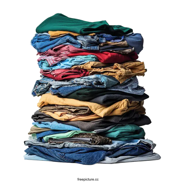 [Transparent Background PNG]A Large Pile of Colorful Clothes