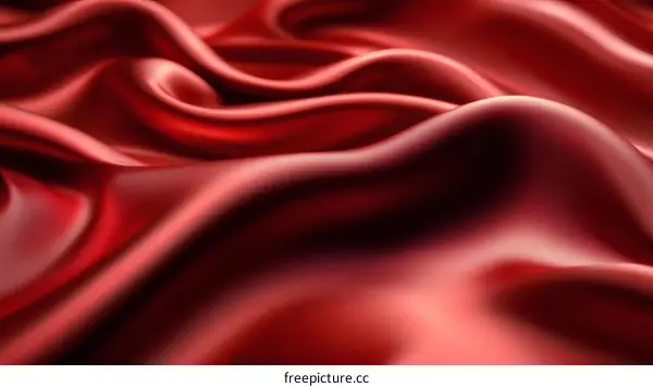 Close-up Red Silk Fabric Texture