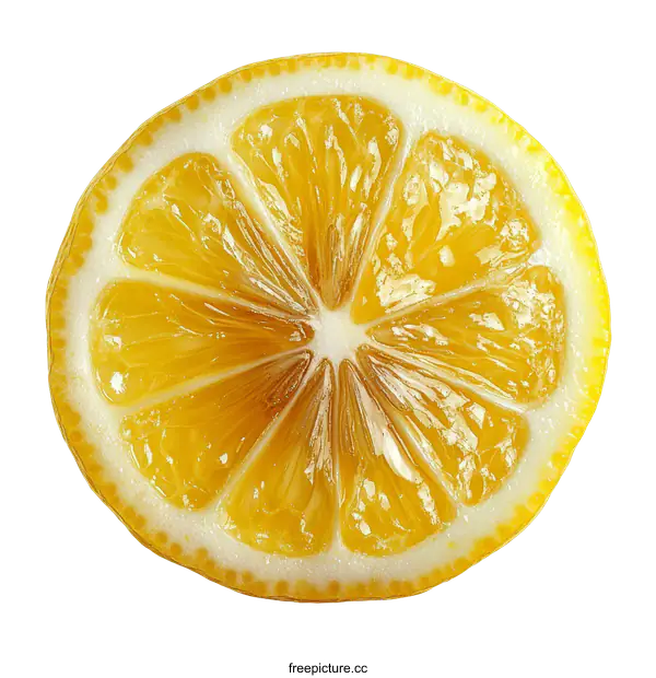 [Transparent Background PNG]Close Up Lemon Slice Citrus Fruit