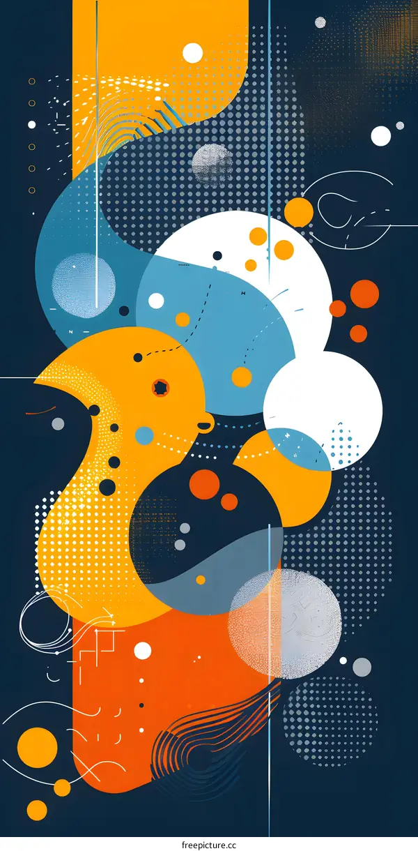 Abstract Geometric Background with Colorful Shapes and Patterns