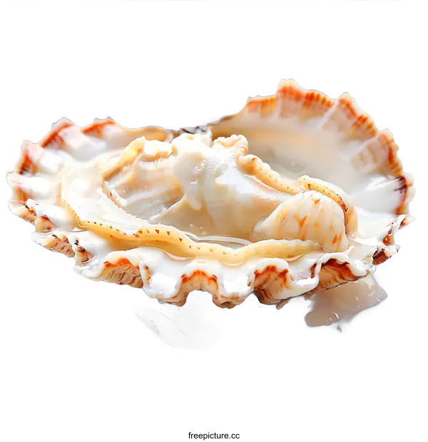 [Transparent Background PNG]Single Open Oyster Shell