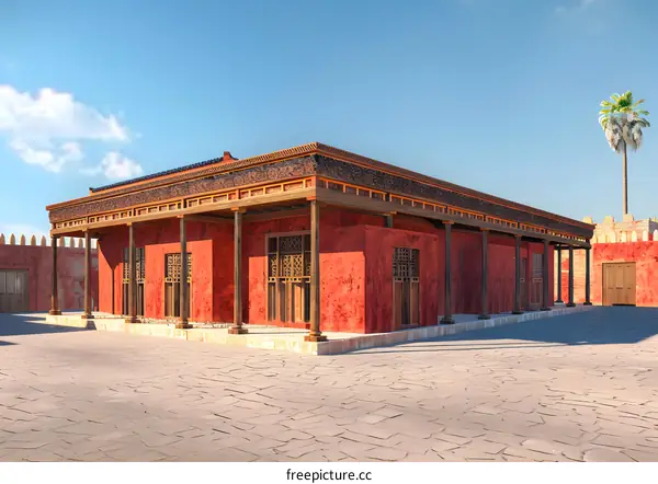Ancient Palace Building Architecture Design Rendering