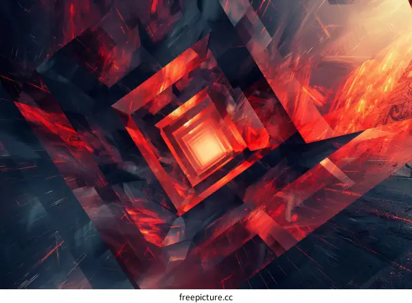 Abstract Red and Black Geometric Shapes Background