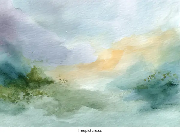 Abstract Watercolor Landscape Painting