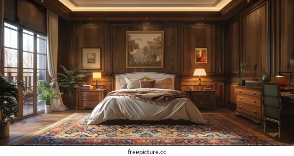 Elegant Wooden Bedroom Interior Design