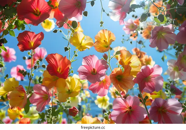Colorful Flowers Blooming in the Sky