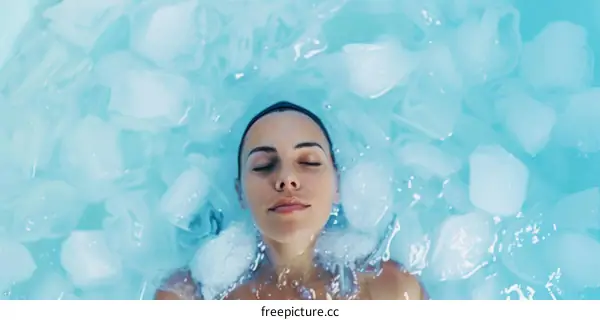 woman in ice bath for health benefits