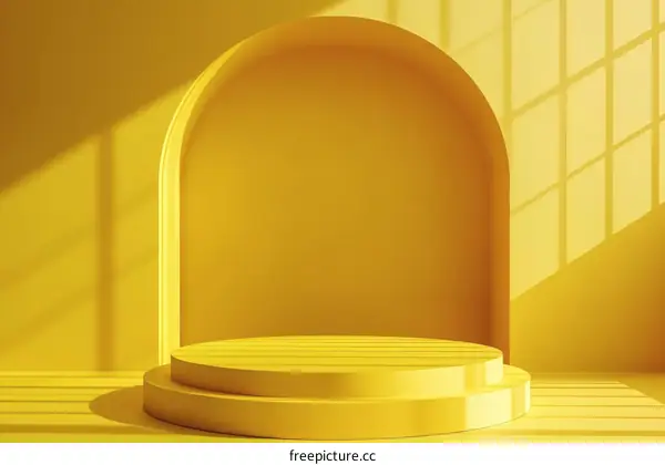 Minimalist Yellow Podium Display Design