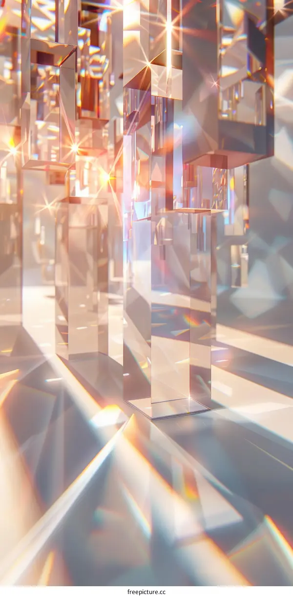 Rainbow Reflections in Elegant Glass Blocks
